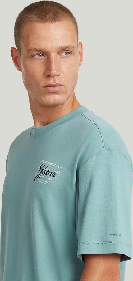 G-Star RAW Script Graphic T-Shirt Midden blauw Heren - Foto 5
