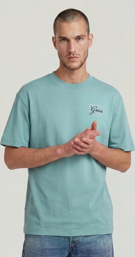 G-Star RAW Script Graphic T-Shirt Midden blauw Heren - Foto 5