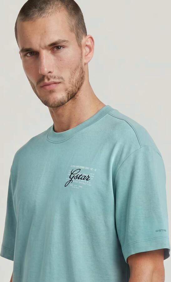 G-Star RAW Script Graphic T-Shirt Midden blauw Heren - Foto 3
