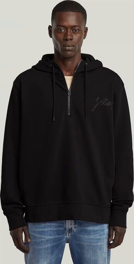G-Star RAW Script Half Zip Hoodie Zwart Heren - Foto 6