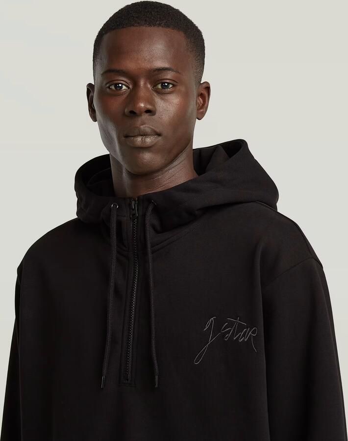 G-Star RAW Script Half Zip Hoodie Zwart Heren - Foto 3