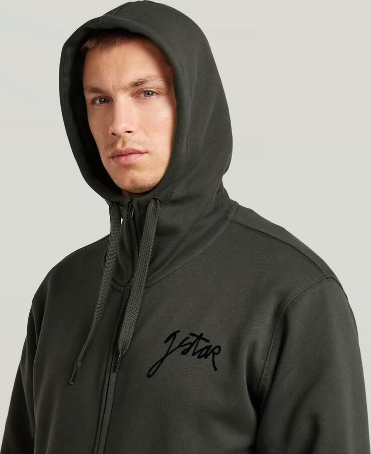 G-Star RAW Script Hooded Zip Sweatvest Grijs Heren - Foto 3