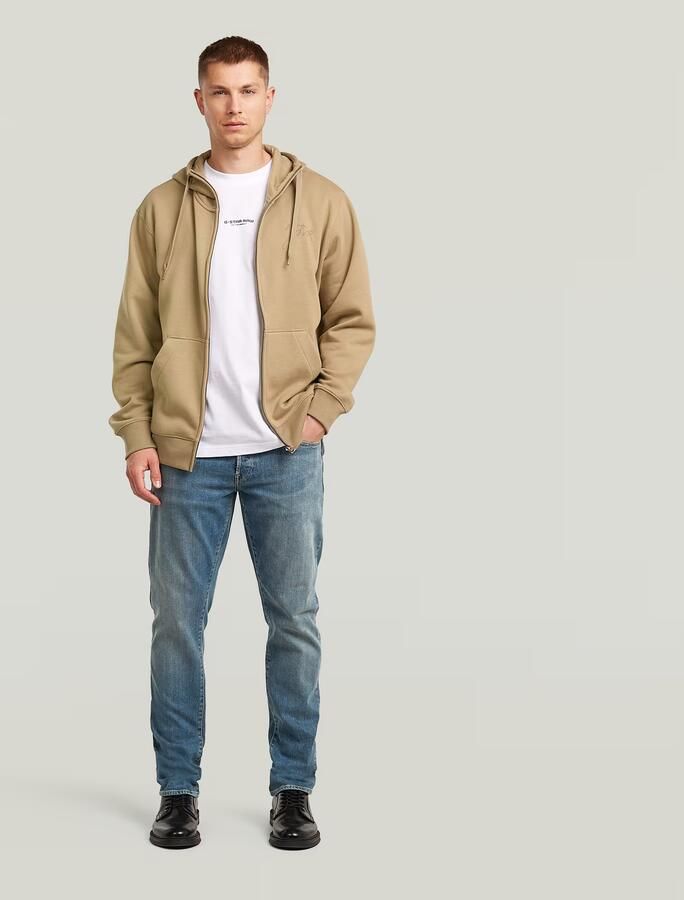 G-Star RAW Script Hoodie Zip Sweatvest Beige Heren - Foto 5