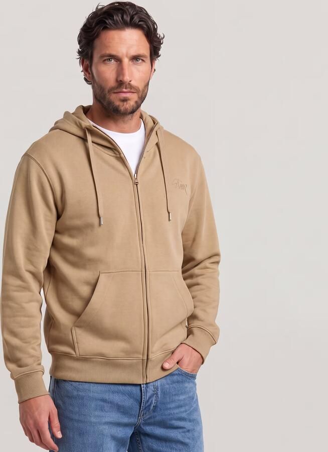 G-Star RAW Script Hoodie Zip Sweatvest Beige Heren - Foto 5