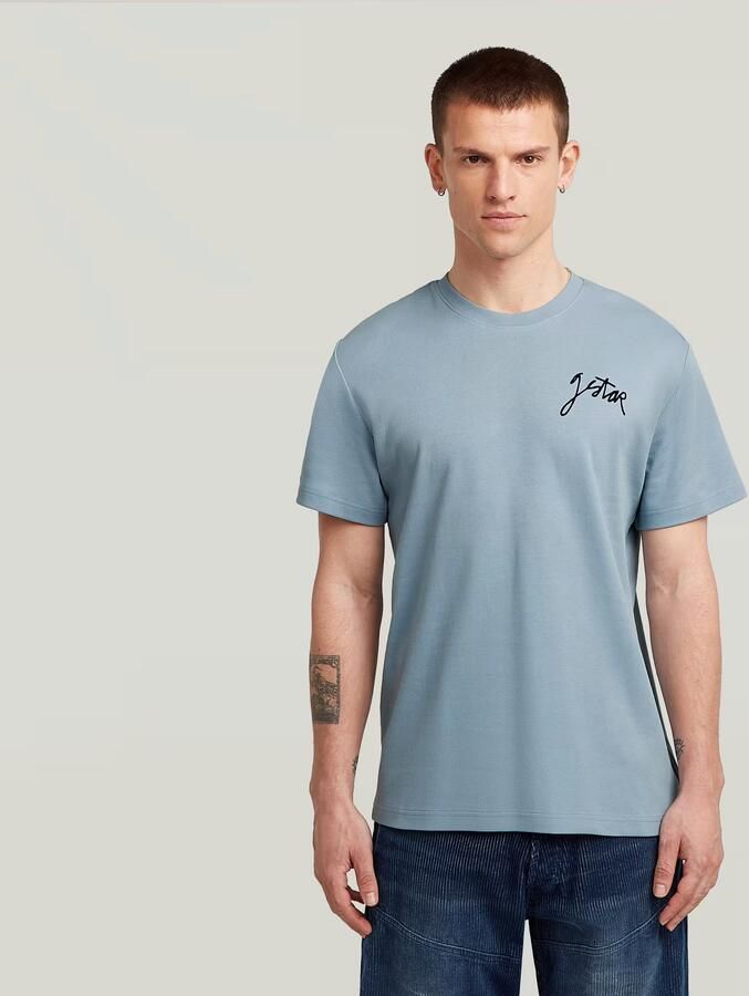 G-Star RAW Script T-shirt Lichtblauw Heren - Foto 7