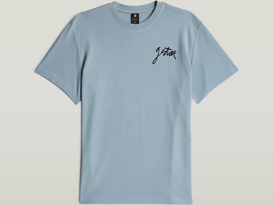 G-Star RAW Script T-shirt Lichtblauw Heren - Foto 3