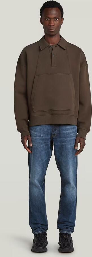 G-Star RAW Scuba Polo Collar Loose Sweater Bruin Heren - Foto 5