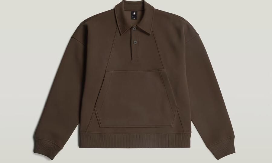 G-Star RAW Scuba Polo Collar Loose Sweater Bruin Heren - Foto 4
