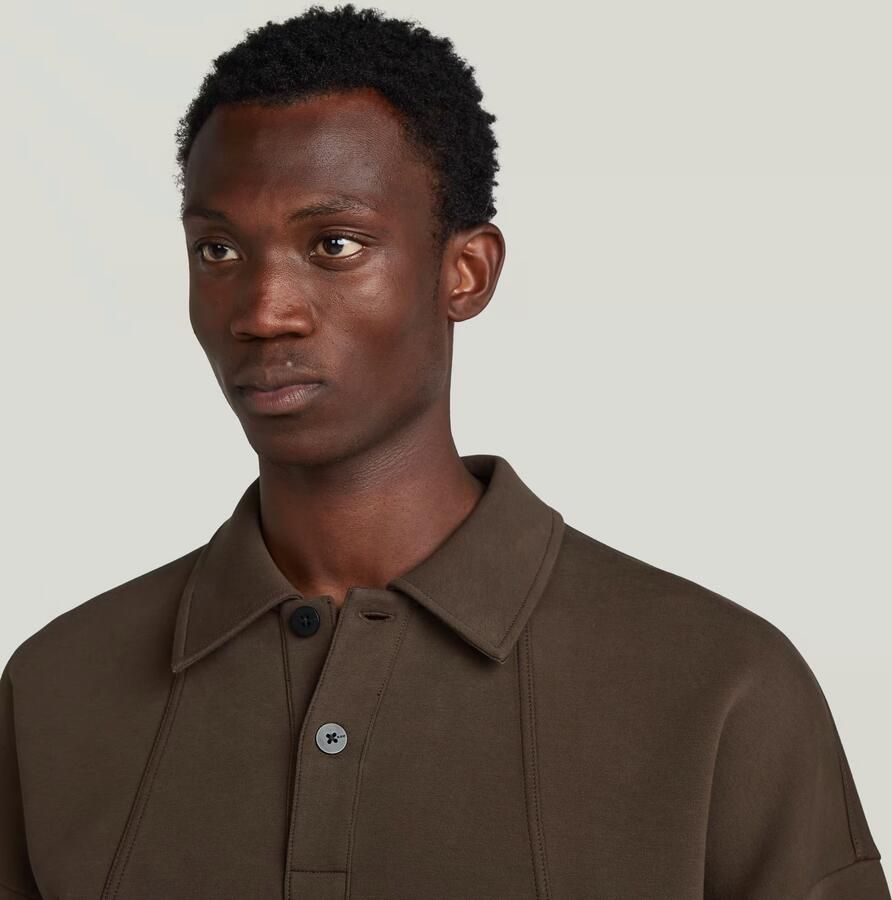 G-Star RAW Scuba Polo Collar Loose Sweater Bruin Heren - Foto 3