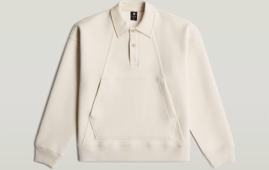 G-Star RAW Scuba Polo Collar Loose Sweater Wit Heren - Foto 4