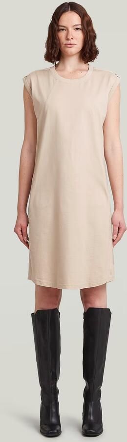 G-Star RAW Seam Detail Loose Jurk Beige Dames - Foto 6