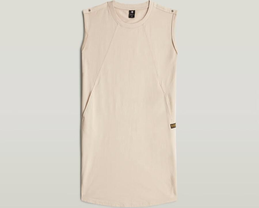 G-Star RAW Seam Detail Loose Jurk Beige Dames - Foto 2