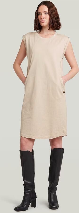 G-Star RAW Seam Detail Loose Jurk Beige Dames - Foto 4