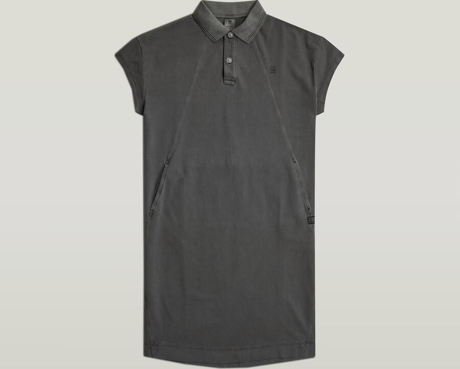 G-Star RAW Seam Detail Polo Jurk Zwart Dames - Foto 4