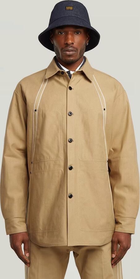 G-Star RAW Selvedge Overshirt Beige Heren
