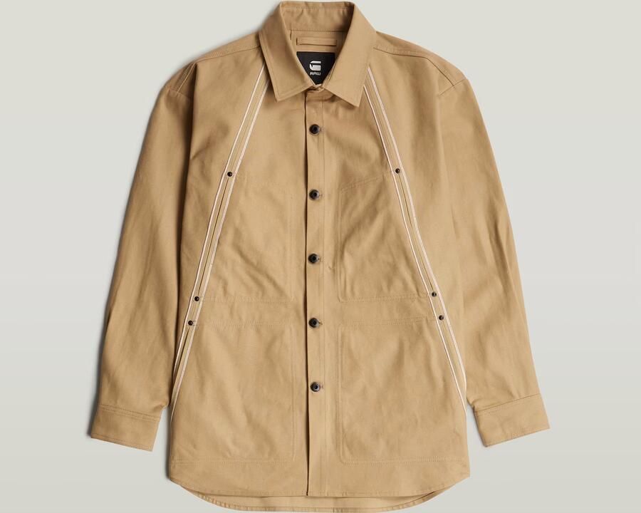 G-Star RAW Selvedge Overshirt Beige Heren - Foto 4