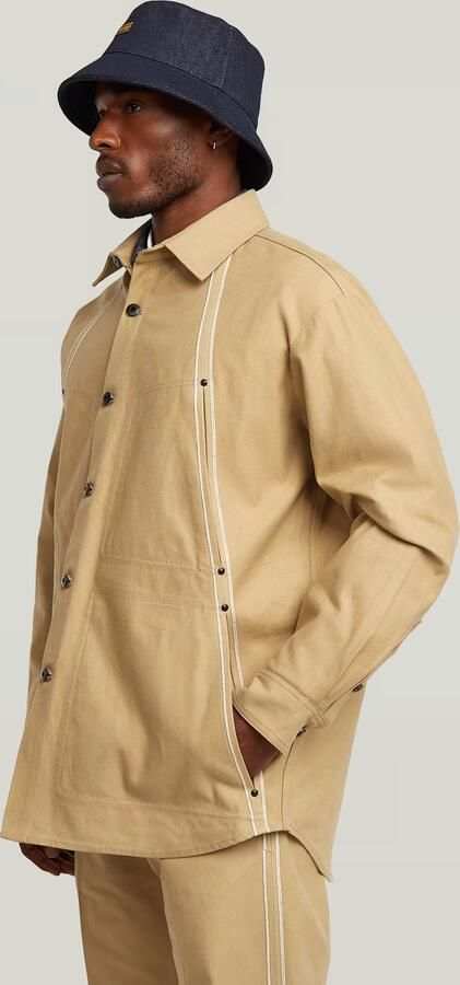 G-Star RAW Selvedge Overshirt Beige Heren - Foto 7