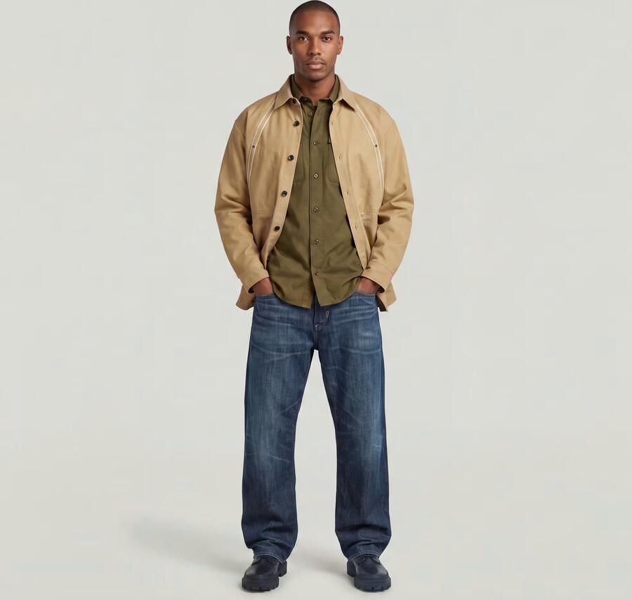 G-Star RAW Selvedge Overshirt Beige Heren - Foto 4