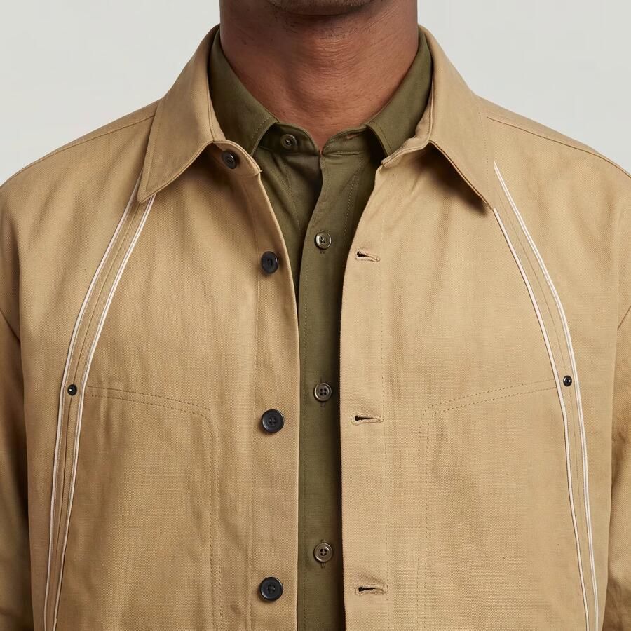 G-Star RAW Selvedge Overshirt Beige Heren - Foto 3