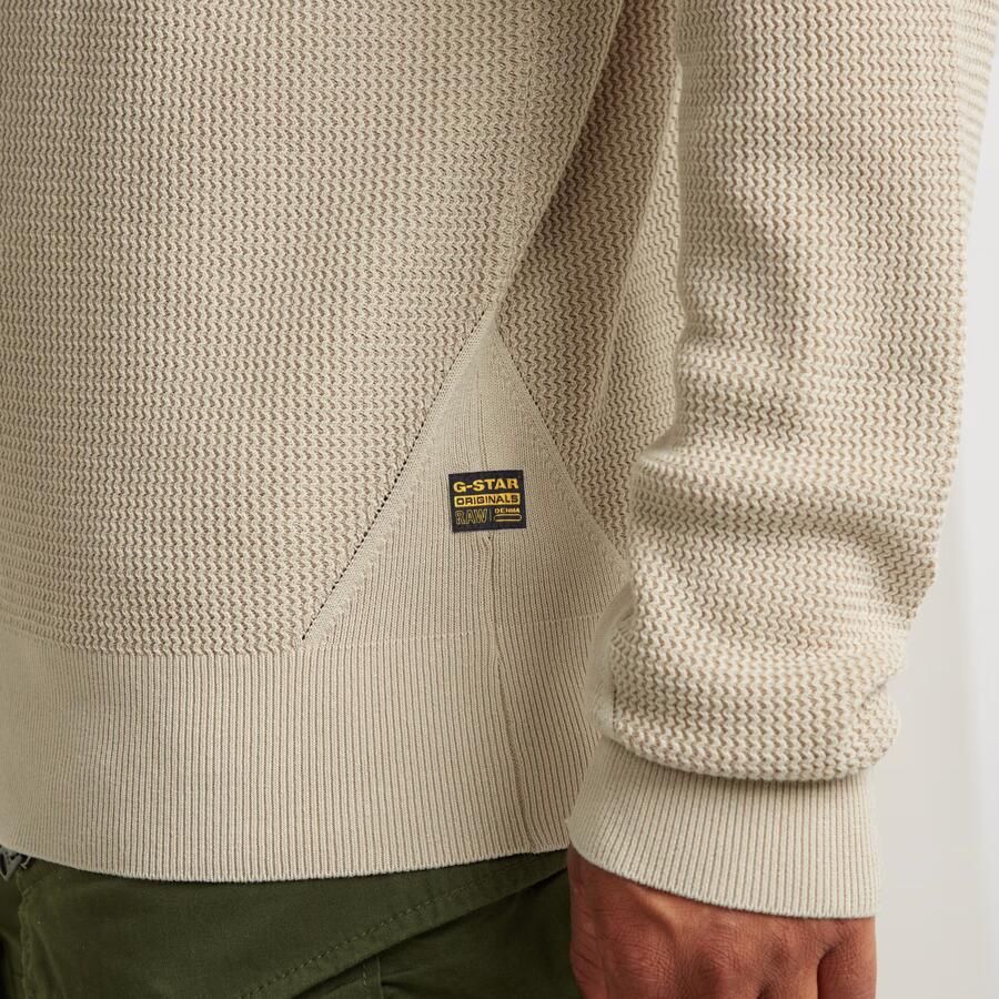 G-Star RAW Serrated Gebreid Vest Met Rits Beige Heren - Foto 3