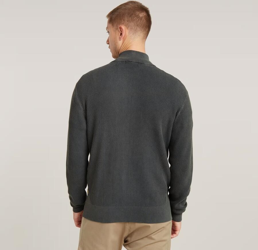 G-Star RAW Serrated Gebreid Vest Met Rits Grijs Heren - Foto 4