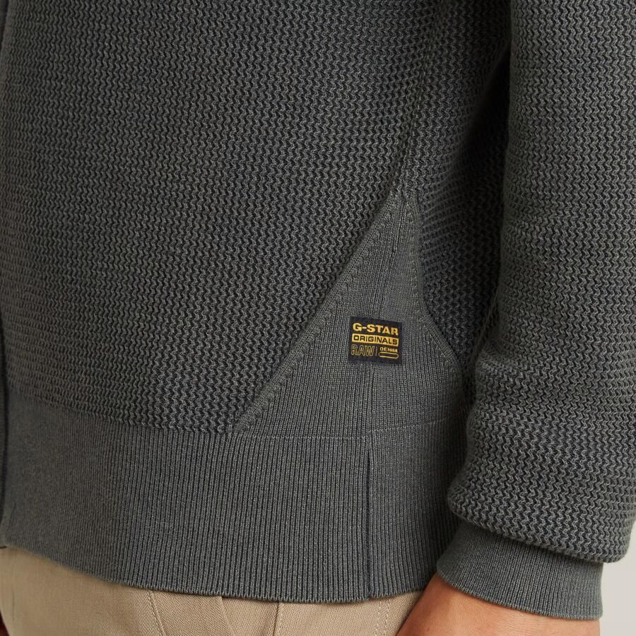 G-Star RAW Serrated Gebreid Vest Met Rits Grijs Heren