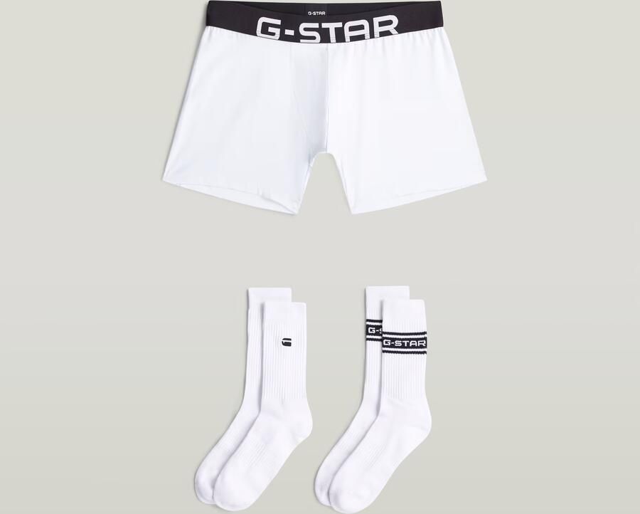 G-Star RAW Set Boxershort en Sokken 40-43 Wit Heren