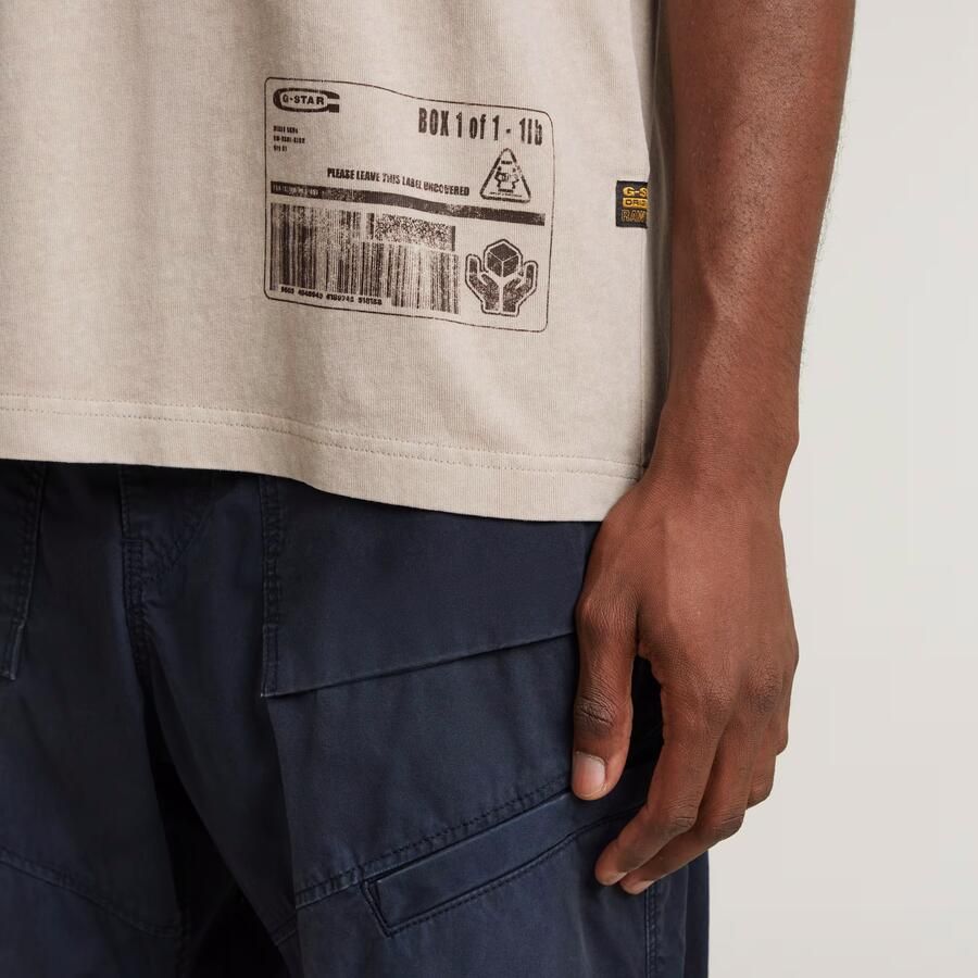 G-Star RAW Shipping Graphic Overdyed T-Shirt Beige Heren - Foto 3