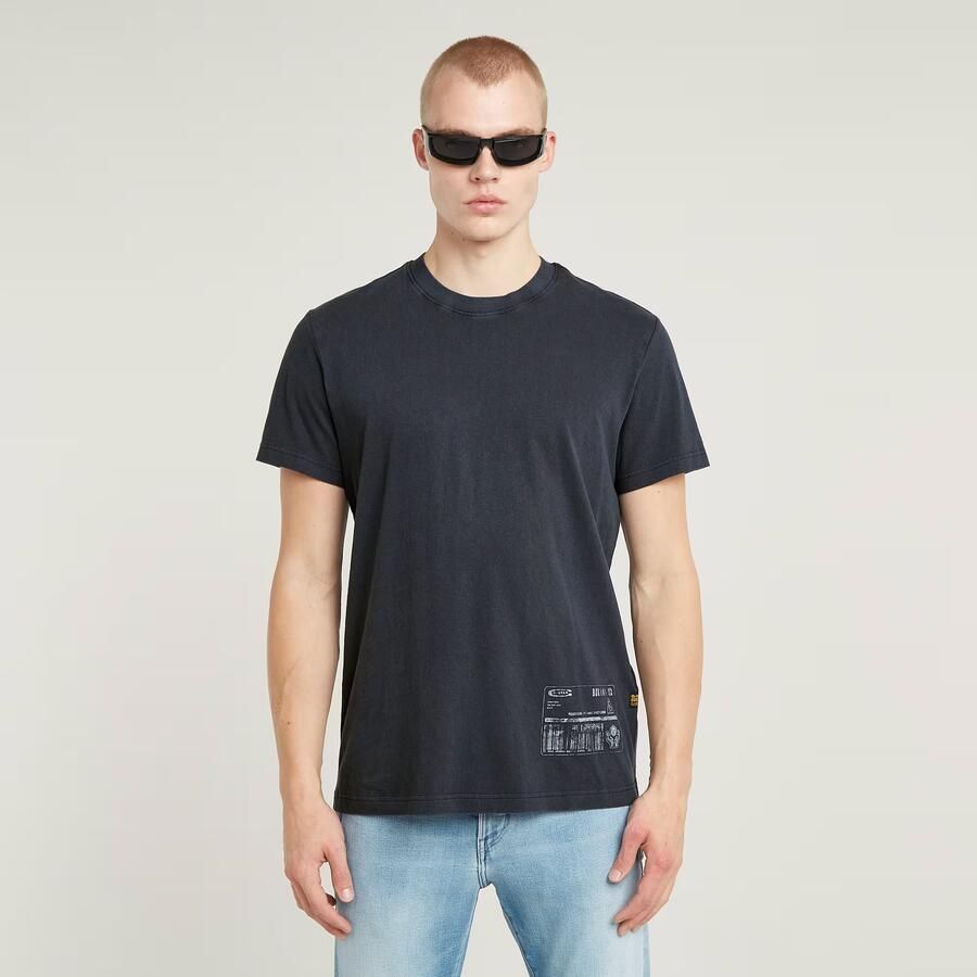 G-Star RAW Shipping Graphic Overdyed T-Shirt Donkerblauw Heren - Foto 10