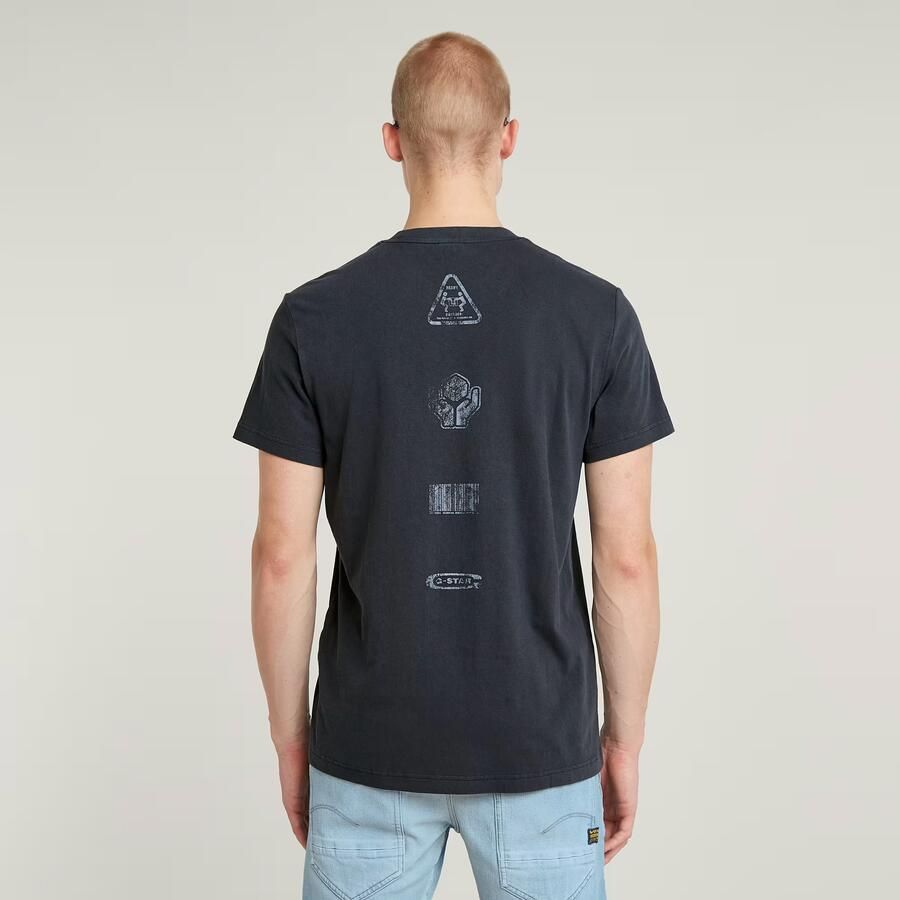 G-Star RAW Shipping Graphic Overdyed T-Shirt Donkerblauw Heren - Foto 4