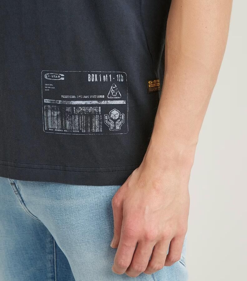 G-Star RAW Shipping Graphic Overdyed T-Shirt Donkerblauw Heren - Foto 8