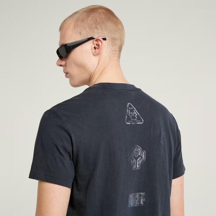 G-Star RAW Shipping Graphic Overdyed T-Shirt Donkerblauw Heren - Foto 6