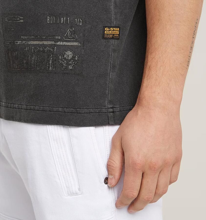 G-Star RAW Shipping Graphic Overdyed T-Shirt Zwart Heren - Foto 4