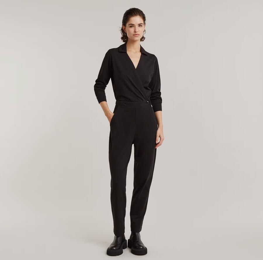 G-Star RAW Jumpsuit Shirt Jumpsuit elastische taille met knop