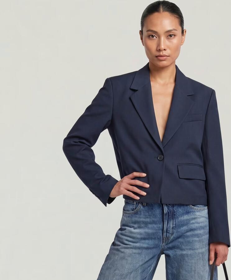 G-Star RAW Short Blazer Donkerblauw Dames - Foto 3