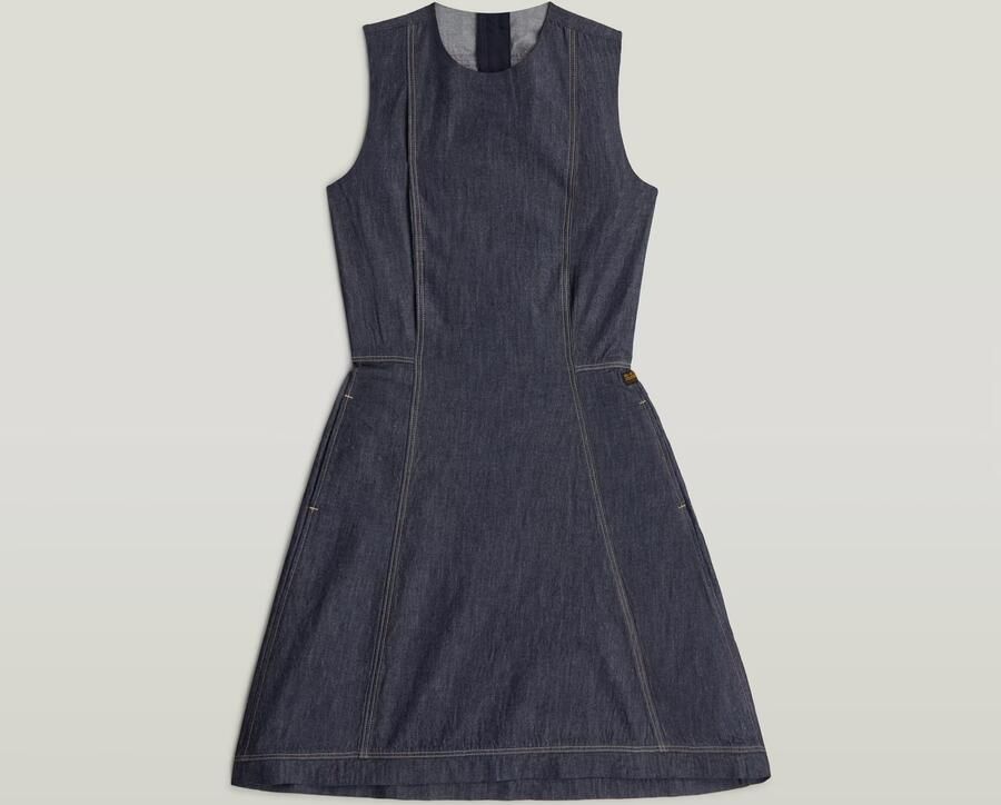 G-Star RAW Short Flare Jurk Donkerblauw Dames - Foto 3