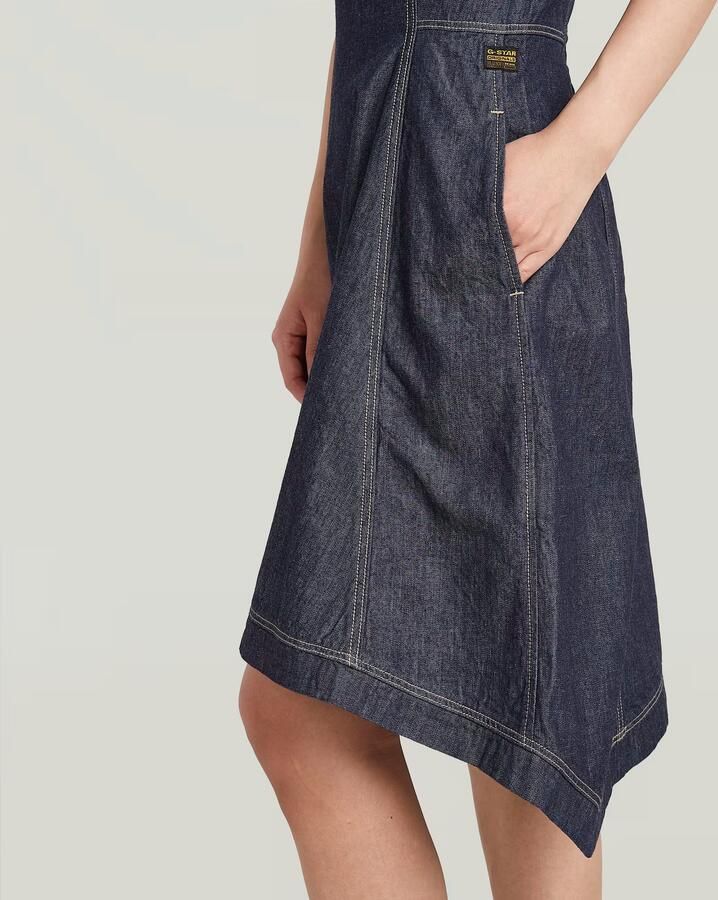 G-Star RAW Short Flare Jurk Donkerblauw Dames - Foto 4