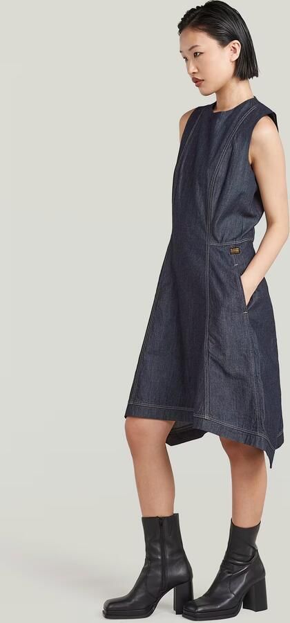 G-Star RAW Short Flare Jurk Donkerblauw Dames - Foto 5