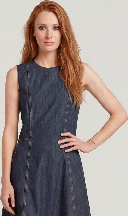 G-Star RAW Short Flare Jurk Donkerblauw Dames - Foto 6