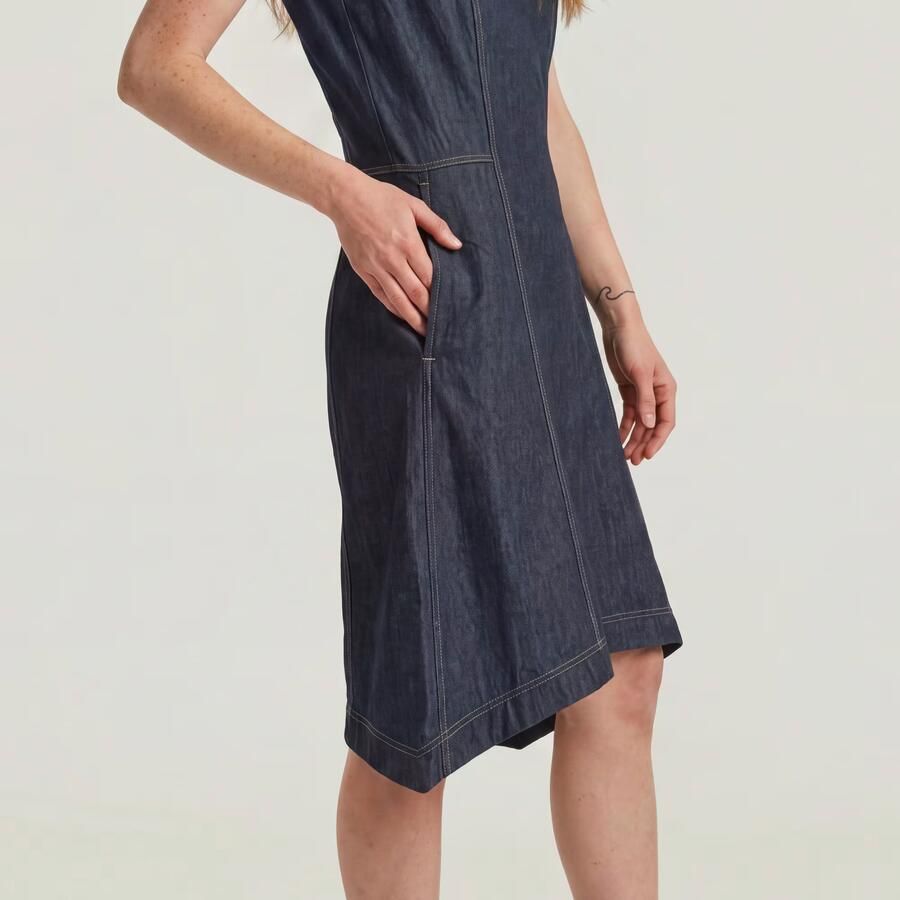 G-Star RAW Short Flare Jurk Donkerblauw Dames - Foto 3