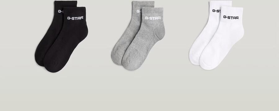 G-Star RAW Short Logo Sokken 3 Paar Meerkleurig Heren