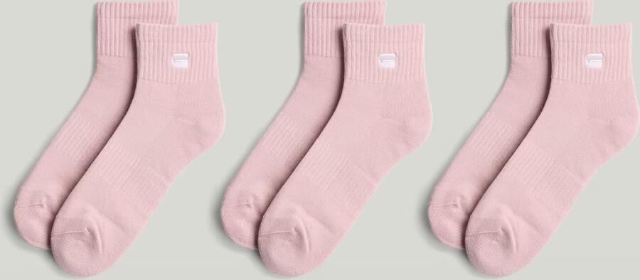 G-Star RAW Short Sokken 3 Paar Roze Heren