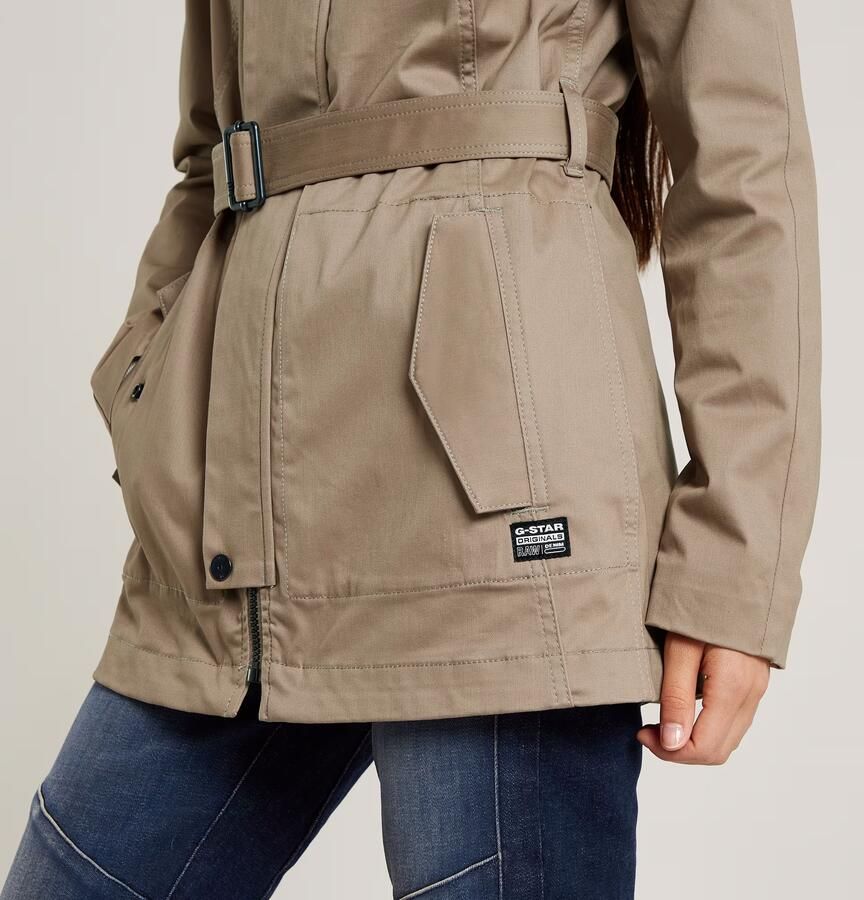 G-Star RAW Short Trenchcoat Beige Dames - Foto 5