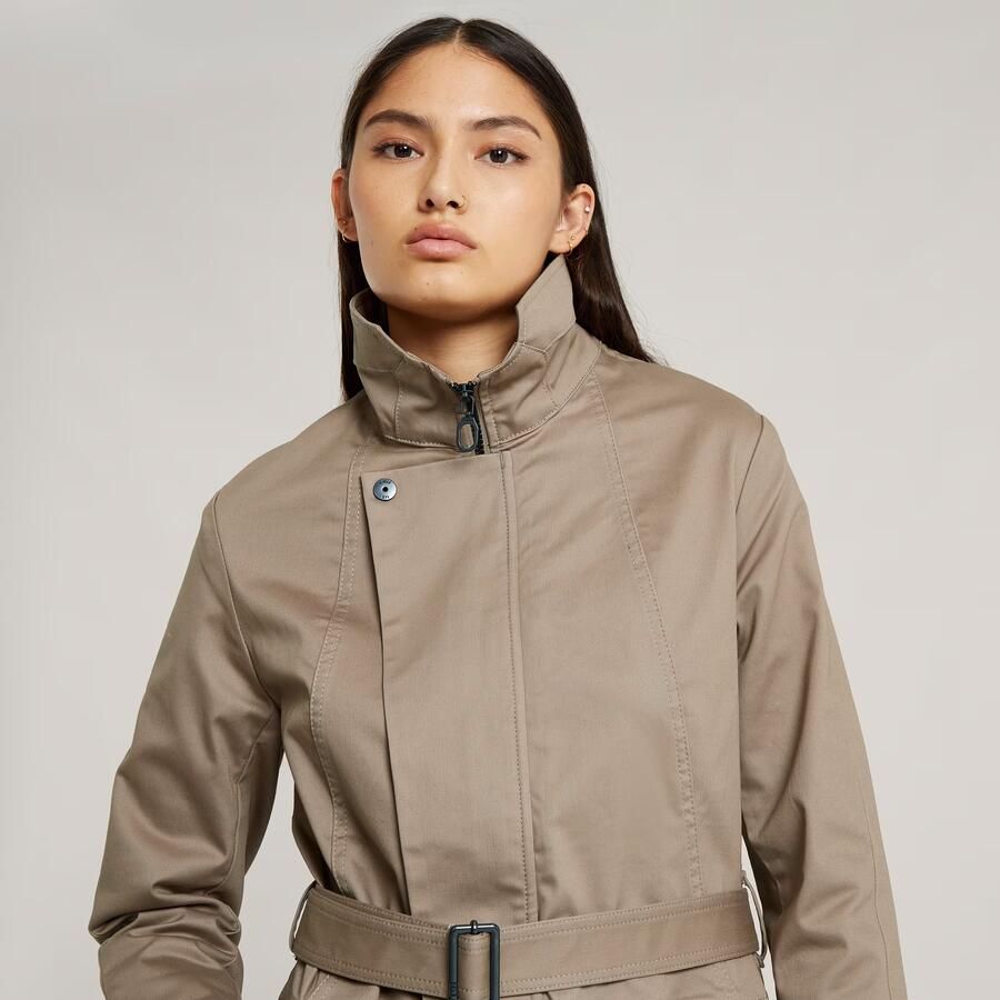 G-Star RAW Short Trenchcoat Beige Dames - Foto 3