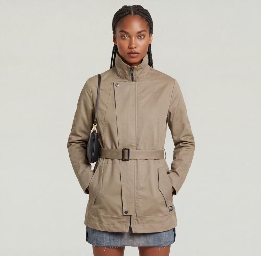 G-Star RAW Short Trenchcoat Beige Dames - Foto 3