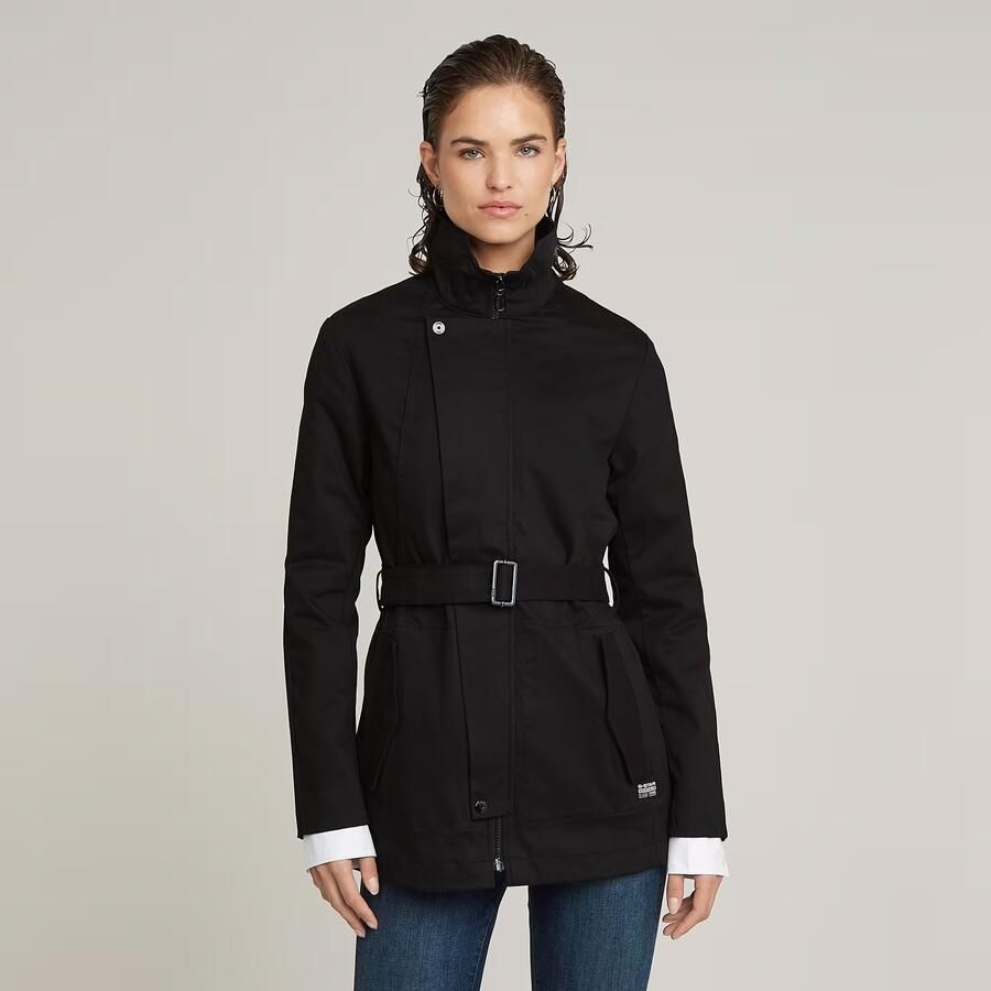 G-Star RAW Short Trenchcoat Zwart Dames - Foto 7