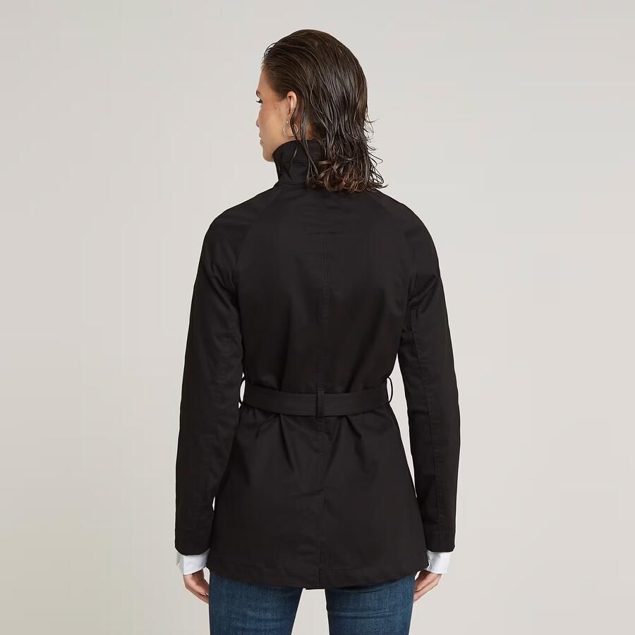G-Star RAW Short Trenchcoat Zwart Dames