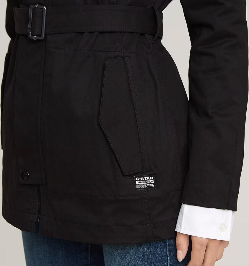 G-Star RAW Short Trenchcoat Zwart Dames - Foto 4