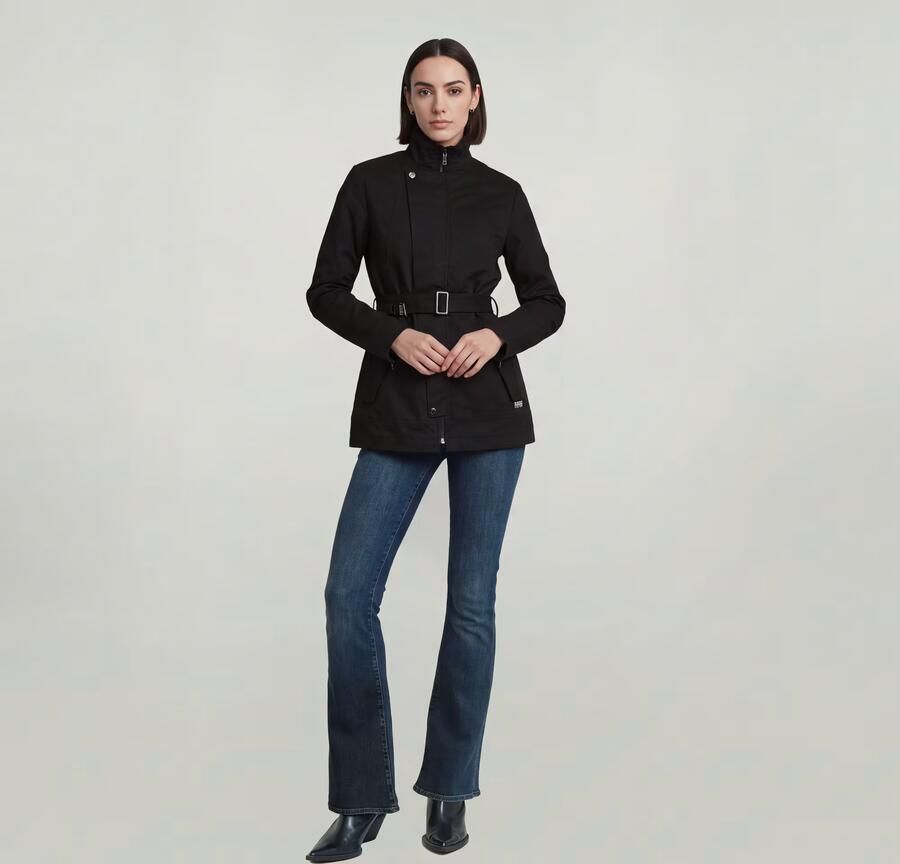 G-Star RAW Short Trenchcoat Zwart Dames - Foto 4