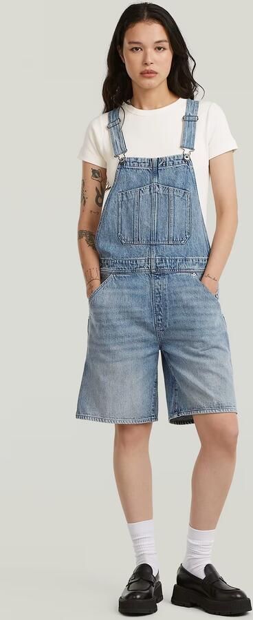 G-Star RAW Short Tuinbroek Lichtblauw Dames